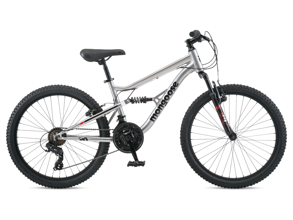 Mongoose Limestone 24-inch Kids Full Suspension Mountain Bike